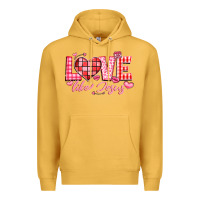 Mustard love like jesus la Premium Hoodie - LillyAllenDesigns