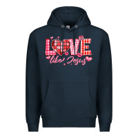 Navy love like jesus la Premium Hoodie - LillyAllenDesigns