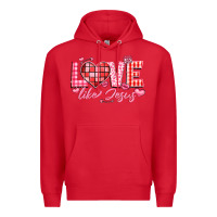 Red love like jesus la Premium Hoodie - LillyAllenDesigns