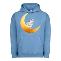 Pigment Pebble Blue Howling Wolf Urban Hoodie - Bettercallsaul