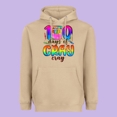 100 Days Of Cray Cray Heavyweight Hoodie Designed By Maliassmallbusiness