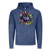 Vintage Denim blueberry sunflower Vintage Hoodie - texasbilliewilder