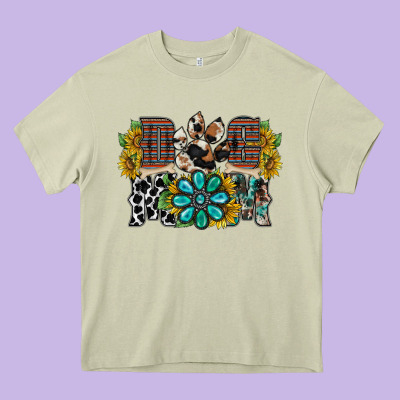 Dog Mom Western Heavy Core Tee Designed By Racoondesign