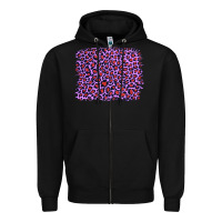 Black lilac leopard with red glitter Zipper Hoodie - Artiststas