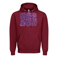 Burgundy lilac leopard with red glitter Zipper Hoodie - Artiststas