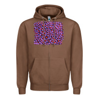 Chestnut lilac leopard with red glitter Zipper Hoodie - Artiststas