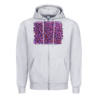 Heather Grey lilac leopard with red glitter Zipper Hoodie - Artiststas