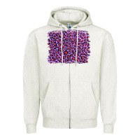 Oatmeal Heather lilac leopard with red glitter Zipper Hoodie - Artiststas