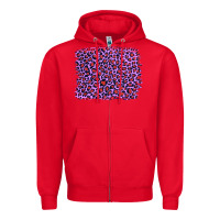 Red lilac leopard with red glitter Zipper Hoodie - Artiststas