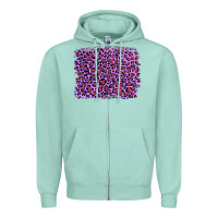 Lilac Leopard With Red Glitter Zipper Hoodie | Teevron