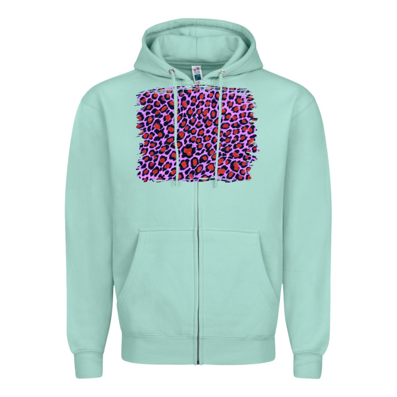 Lilac Leopard With Red Glitter Zipper Hoodie by Artiststas | Teevron