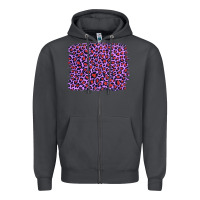Smoke lilac leopard with red glitter Zipper Hoodie - Artiststas