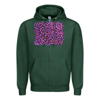 Sports Green lilac leopard with red glitter Zipper Hoodie - Artiststas