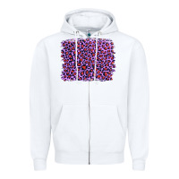 White lilac leopard with red glitter Zipper Hoodie - Artiststas