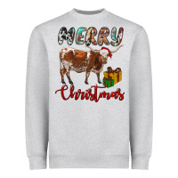 Heather Grey Texas Longhorn Merry Christmas Heavyweight Sweatshirt - RanaPortraitStore