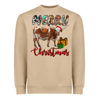 Mushroom Texas Longhorn Merry Christmas Heavyweight Sweatshirt - RanaPortraitStore
