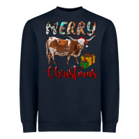 Navy Texas Longhorn Merry Christmas Heavyweight Sweatshirt - RanaPortraitStore