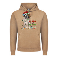 Vintage Coffee merry and bright saint bernard Vintage Hoodie - RanaPortraitStore