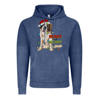 Vintage Denim merry and bright saint bernard Vintage Hoodie - RanaPortraitStore