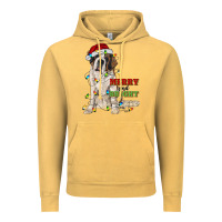 Vintage Mustard merry and bright saint bernard Vintage Hoodie - RanaPortraitStore