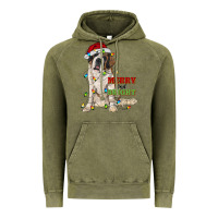 Merry And Bright Saint Bernard Vintage Hoodie | Teevron