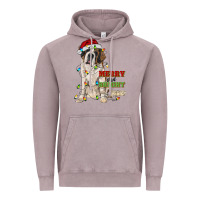 Vintage Zinc merry and bright saint bernard Vintage Hoodie - RanaPortraitStore