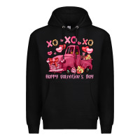 Black xo xo xo happy valentine's day truck Premium Hoodie - LillyAllenDesigns