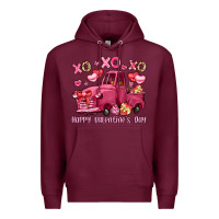 Burgundy xo xo xo happy valentine's day truck Premium Hoodie - LillyAllenDesigns