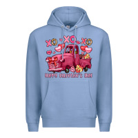 Colony Blue xo xo xo happy valentine's day truck Premium Hoodie - LillyAllenDesigns