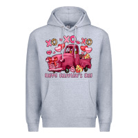Heather Grey xo xo xo happy valentine's day truck Premium Hoodie - LillyAllenDesigns