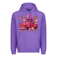 Purple xo xo xo happy valentine's day truck Premium Hoodie - LillyAllenDesigns