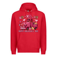 Red xo xo xo happy valentine's day truck Premium Hoodie - LillyAllenDesigns