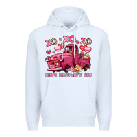 White xo xo xo happy valentine's day truck Premium Hoodie - LillyAllenDesigns