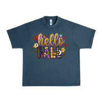 Midnight Navy hello fall Urban Heavy Tee - CowhideDigitalArt