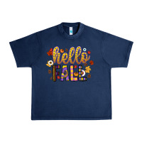 Navy hello fall Urban Heavy Tee - CowhideDigitalArt