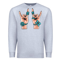 Heather Grey gemstone rock hand Premium Sweatshirt - MaliasSmallBusiness