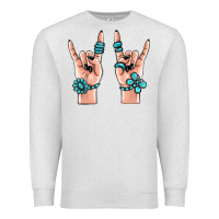 Oatmeal Heather gemstone rock hand Premium Sweatshirt - MaliasSmallBusiness