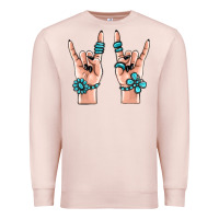 Pale Pink gemstone rock hand Premium Sweatshirt - MaliasSmallBusiness