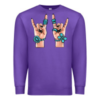 Purple gemstone rock hand Premium Sweatshirt - MaliasSmallBusiness