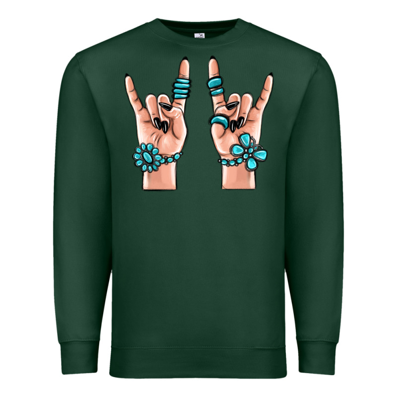 Gemstone Rock Hand Premium Sweatshirt by MaliasSmallBusiness | Teevron