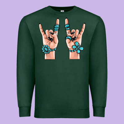 Gemstone Rock Hand Premium Sweatshirt Designed By Maliassmallbusiness