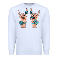 White gemstone rock hand Premium Sweatshirt - MaliasSmallBusiness
