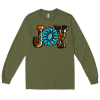 Army Green joy with gemstone ado Long Sleeve Tee - AdoDesignShop