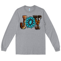 Heather Grey joy with gemstone ado Long Sleeve Tee - AdoDesignShop