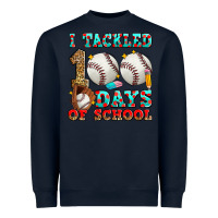 Navy i tackled 100 days of school baseball Heavyweight Sweatshirt - Zillion Design Studio