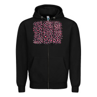 Black pink leopard with pink glitter Zipper Hoodie - Artiststas