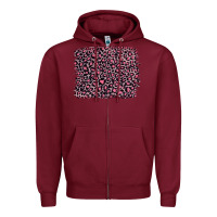 Burgundy pink leopard with pink glitter Zipper Hoodie - Artiststas
