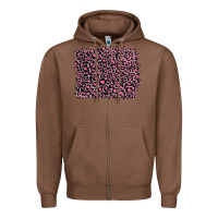 Chestnut pink leopard with pink glitter Zipper Hoodie - Artiststas