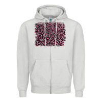 Dove Grey pink leopard with pink glitter Zipper Hoodie - Artiststas