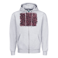 Heather Grey pink leopard with pink glitter Zipper Hoodie - Artiststas
